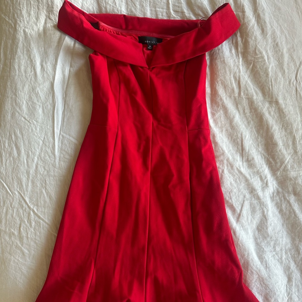 Adelyn Rae Strapless Red Dress